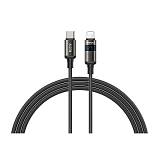 RECCI RS32CL - PD27W Fast Charging DATA Cable C To Lightning Real-Time Display Of Charging Power 1.5M - Black
