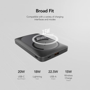 Veger W1175 MagOn Pro MagSafe Power Bank 10000mAh 22.5W με Θύρα USB-C Μαύρο