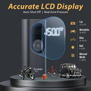 TCCBAC TC-AP01 Τρόμπα Αυτοκινήτου 150PSI Επαναφορτιζόμενη 12V