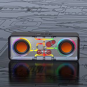 Recci RSK-W38 Space Station - Ασύρματο Φορητό Ηχείο Bluetooth με RGB Φωτισμό - Black