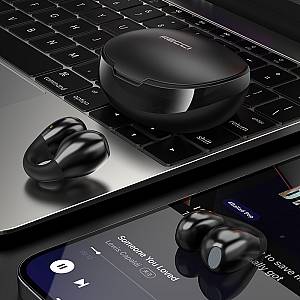 Recci REP-W66 Dynamic In-ear Bluetooth Handsfree Earphones with Charging Case Black