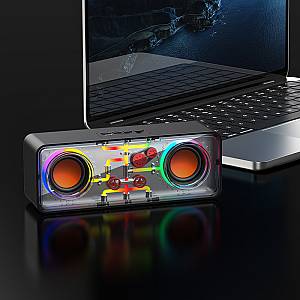 Recci RSK-W38 Space Station - Ασύρματο Φορητό Ηχείο Bluetooth με RGB Φωτισμό - Black