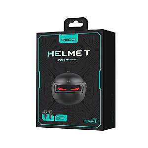Recci REP-W48 Helmet In-ear Bluetooth Handsfree Earphones with Charging Case Black