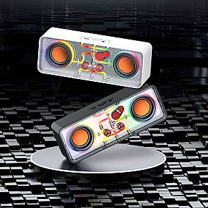 Recci RSK-W38 Space Station - Ασύρματο Φορητό Ηχείο Bluetooth με RGB Φωτισμό - Black