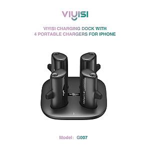 Viyisi G007C Magnetic Charging Station With 4 X Powerbank / Portable Charging Batteries With Built-in Type-c - 4 X 5000mah - 20w 5000mAh Black