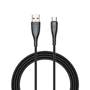 Veger V104 Braided USB 2.0 Cable USB-C male - USB-A male Μαύρο 1.2m