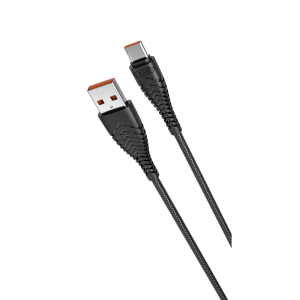 Veger V104 Braided USB 2.0 Cable USB-C male - USB-A male Μαύρο 1.2m