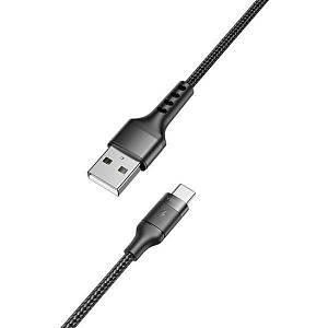 Veger AC03 Braided USB 2.0 Cable USB-C male - USB-A male Μαύρο 1.2m