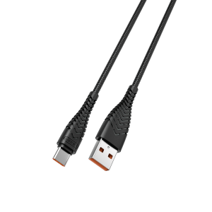 Veger V104 Braided USB 2.0 Cable USB-C male - USB-A male Μαύρο 1.2m