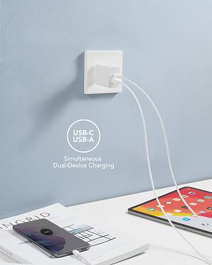 Veger VLS302U Φορτιστής Χωρίς Καλώδιο με Θύρα USB-A και Θύρα USB-C 30W Power Delivery / Quick Charge 3.0 Λευκός