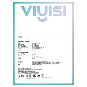 Viyisi G007P Charging Dock with 4 Lightning / iPhone Portable Chargers - Μαγνητικός Σταθμός Φόρτισης με 4 x PowerBank / Φορητές Μπαταρίες Φόρτισης με Ενσωματωμένο Lightning - 4 x 5000mAh - 20W - Black