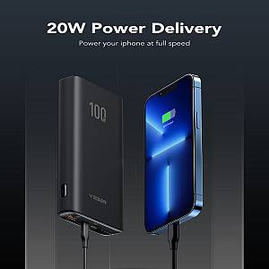 Veger T100 Power Bank 20000mAh 100W με Θύρα USB-A και 2 Θύρες USB-C Power Delivery Μαύρο