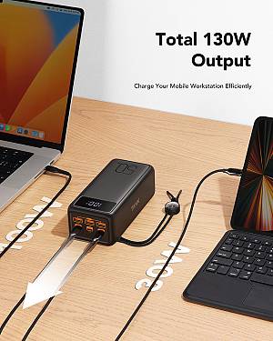 Veger VP5001C Tank Boost Power Bank 56000mAh 100W with 3 USB-A Ports and 2 USB-C Ports Power Delivery Black