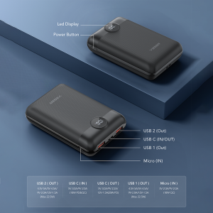 Veger S20 Power Bank 20000mAh 20W με 2 Θύρες USB-A και Θύρα USB-C Power Delivery / Quick Charge 3.0 Μαύρο