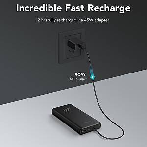 Veger T100 Power Bank 20000mAh 100W με Θύρα USB-A και 2 Θύρες USB-C Power Delivery Μαύρο