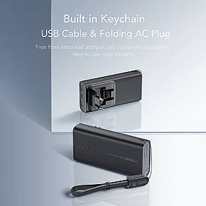 Veger ACE100 Power Bank 10000mAh 20W με 2 Θύρες USB-A και Θύρα USB-C Power Delivery / Quick Charge 3.0 Μαύρο