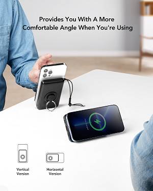 Veger W1151 MagOn Magnetic Wireless MagSafe Power Bank 10000mAh 15W με Θύρα USB-A και Θύρα USB-C Power Delivery / Quick Charge 3.0