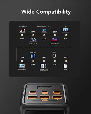 Veger VP5001C Tank Boost Power Bank 56000mAh 100W with 3 USB-A Ports and 2 USB-C Ports Power Delivery Black