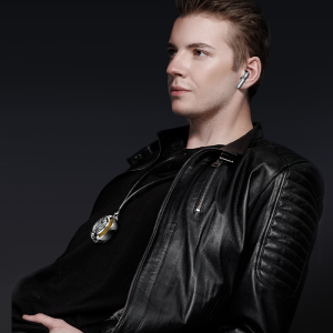 Recci REP-W56 Angle-Wing Necklace In-ear Bluetooth Handsfree Earphones with Charging Case Silver