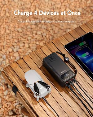 Veger VP5001 Tank Lite Power Bank 50000mAh 22.5W with 3 USB-A Ports and USB-C Port Power Delivery Black