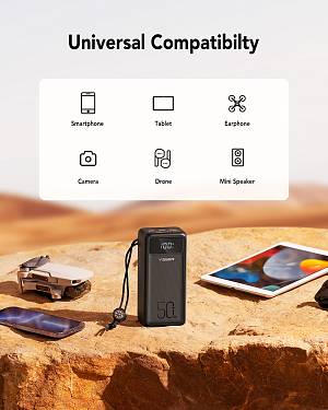 Veger VP5001 Tank Lite Power Bank 50000mAh 22.5W with 3 USB-A Ports and USB-C Port Power Delivery Black