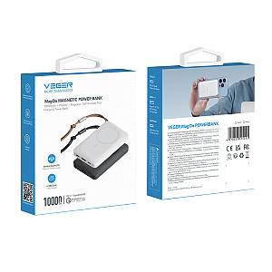 Veger W1151 MagOn Magnetic Wireless MagSafe Power Bank 10000mAh 15W με Θύρα USB-A και Θύρα USB-C Power Delivery / Quick Charge 3.0