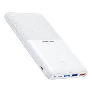 Veger S22 Power Bank 20000mAh 20W με 3 Θύρες USB-A και Θύρα USB-C Power Delivery / Quick Charge 3.0 Λευκό