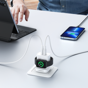Veger W002E Φορτιστής Χωρίς Καλώδιο με Θύρα USB-A και Θύρα USB-C 20W Power Delivery Λευκός