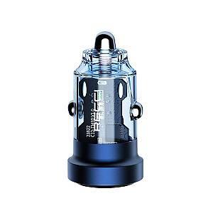 RECCI RCC-N17 33W PD33W+18W TRANSPARENT CAR CHARGER - BLUE
