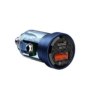 RECCI RCC-N17 33W PD33W+18W TRANSPARENT CAR CHARGER - BLUE
