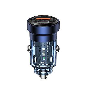 RECCI RCC-N17 33W PD33W+18W TRANSPARENT CAR CHARGER - BLUE
