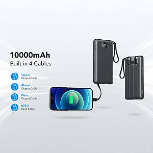 Veger C10 Power Bank 10000mAh με Θύρα USB-A Μαύρο