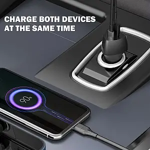 Veger CC50-1A1C Φορτιστής Αυτοκινήτου Fast Charge με Δυο Θύρες Υποδοχής 38W - BLACK