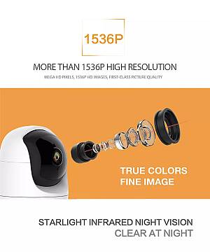 AJCLOUD 638JD3 IP Κάμερα Παρακολούθησης Wi-Fi U/traHD+ 3MP με Αμφίδρομη Επικοινωνία