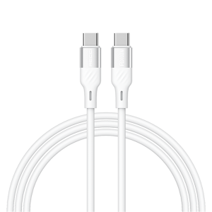 RECCI RS22CC - PD100W Fast Charging Silicone Data Cable C To C Hight Power Output 1.5M - White
