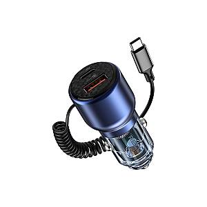 RECCI RCC-N22 - Car Charger Journey 110W PD 45 Fast Charging With TYPE C Cable - BLUE