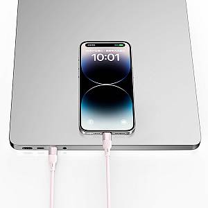 RECCI RS22CC - PD100W Fast Charging Silicone Data Cable C To C Hight Power Output 1.5M - White