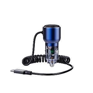 RECCI RCC-N22 - Car Charger Journey 110W PD 45 Fast Charging With TYPE C Cable - BLUE