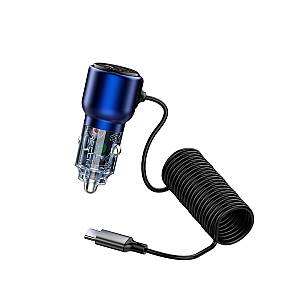 RECCI RCC-N22 - Car Charger Journey 110W PD 45 Fast Charging With TYPE C Cable - BLUE