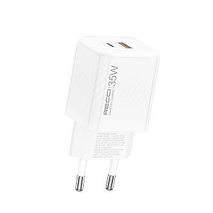RECCI RC83E - 35WGaN Fast Charging USB-C + USB-A |QC3.0 - White