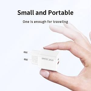 RECCI RC83E - 35WGaN Fast Charging USB-C + USB-A |QC3.0 - White