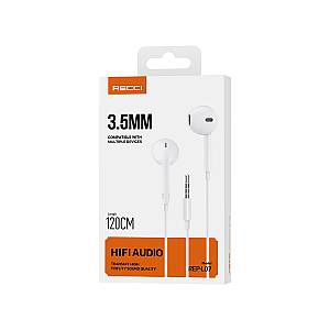 Recci Rep-l07 In-ear Handsfree Headphones with Connector 3.5mm White
