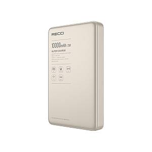 Recci RPB-W36 Ultra-Slim PD 20W Fast Charging Wireless Powerbank 15W 10000mAh Gold