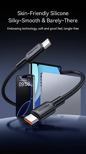 RECCI RS46CL - PD30W Fast Charging Type-C to Lightning Data Cable 1.2M - Black