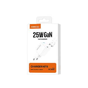 RECCI RC106E GaN PD25W USB-C Charger with Fast Charge Data Cable