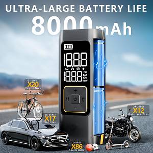 TCCBAC HK580 - 1000A Φορητός Εκκινητής Μπαταρίας Αυτοκινήτου με Power Bank / USB / Τρόμπα / Φακό 12V