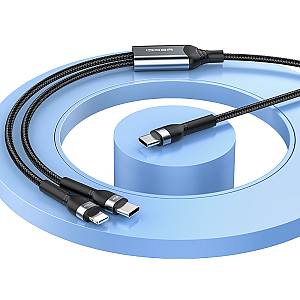 Recci RTC-T16 Cable 2-in-1 USB-C & Lightning 1.2M - Black