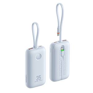 Veger K1 - 10,000mAh 35W PD Digital Display Powerbank With Built In Non-MFI Lightning & USB-C Cable