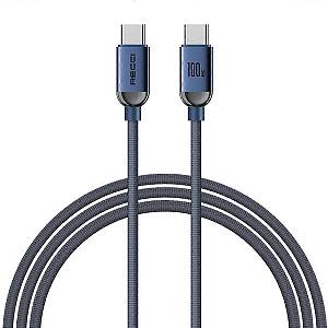 RECCI RS09CC - PD100W Type-C to Type-C Cable Braided Fast Charging Data Cord 120cm