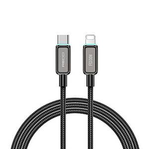 RECCI RS42CL - PD30W Lamp Sisplay Fast Charging Type-C to Lightning Data Cable 1.5M - Black